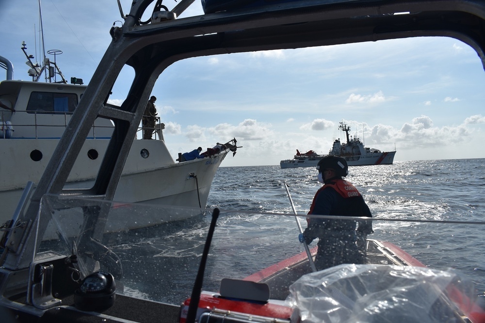 Coast Guard, Columbia navy partner interdict 7.5 metric tons of suspected drugs in Western Caribbean Sea