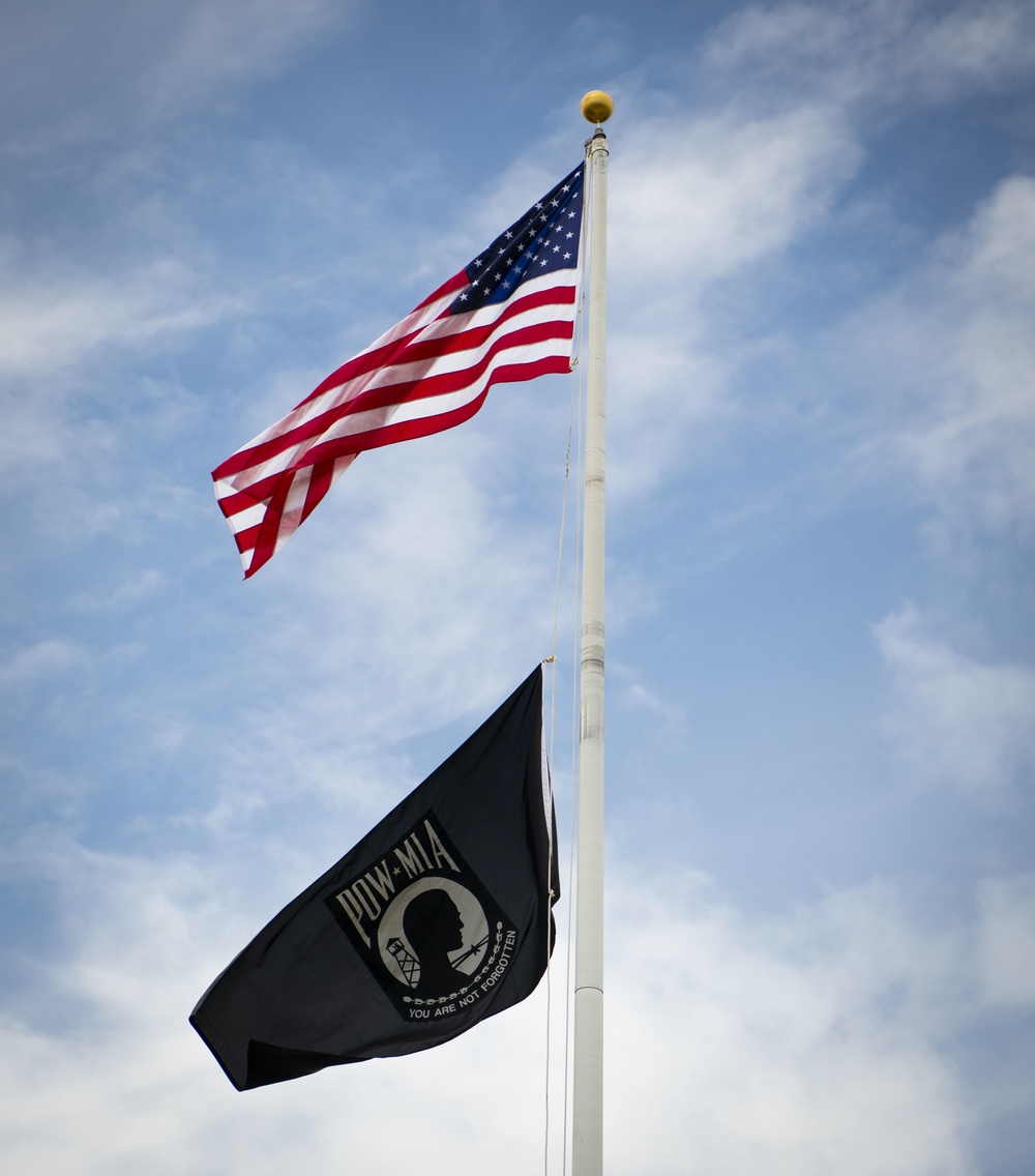 POW/MIA flag waves over Scott AFB
