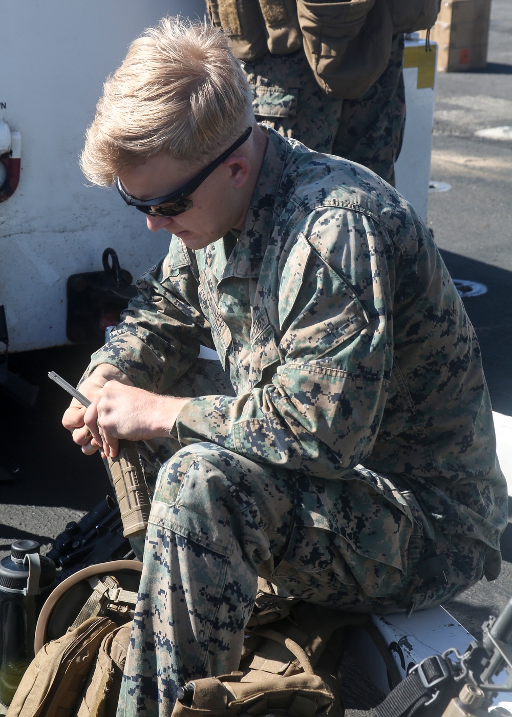 Fox Battery fires M4 carbines aboard USS New York