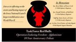 Task Force Red Bulls: 10 year anniversary tribute to Iowa National Guard’s largest deployment since WWII