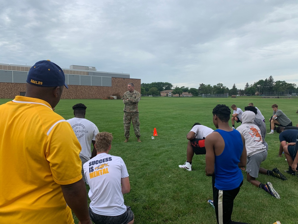 Army Recruiters Mentor Local Football Team