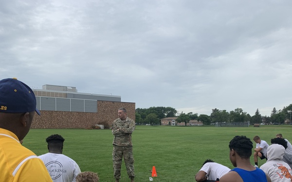 Army Recruiters Mentor Local Football Team