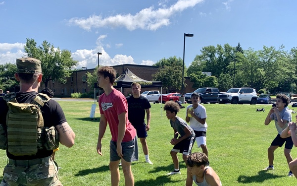 Army Recruiters Mentor Local Football Team
