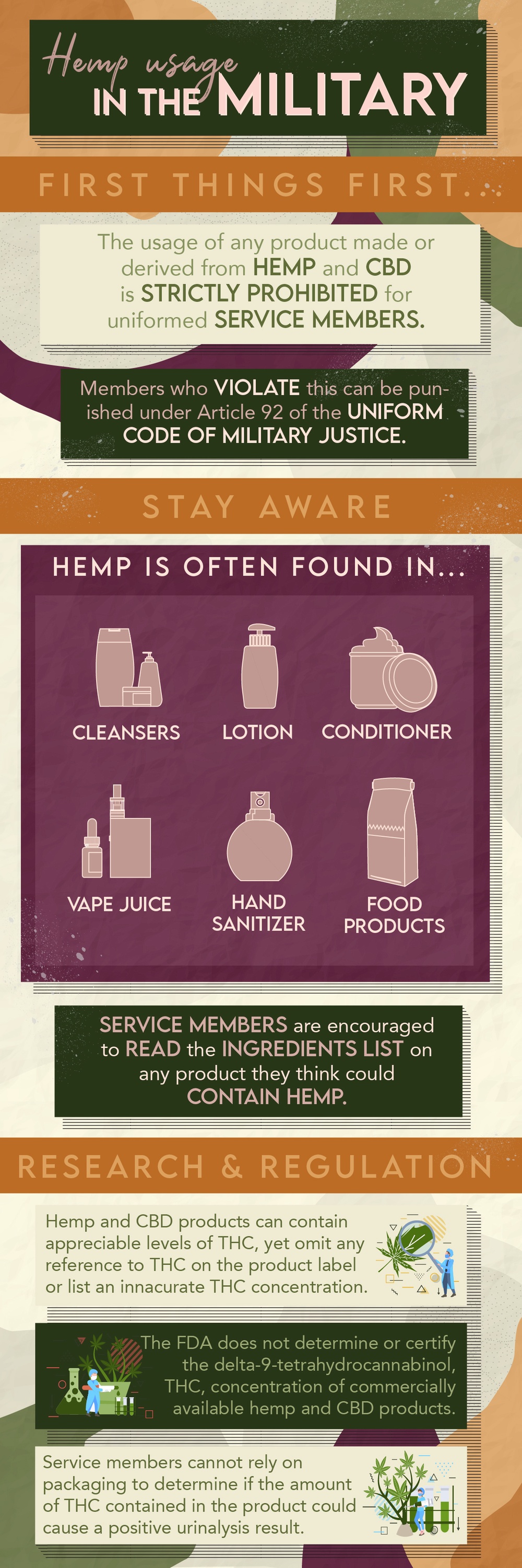 Hemp, CBD products prohibited for service members