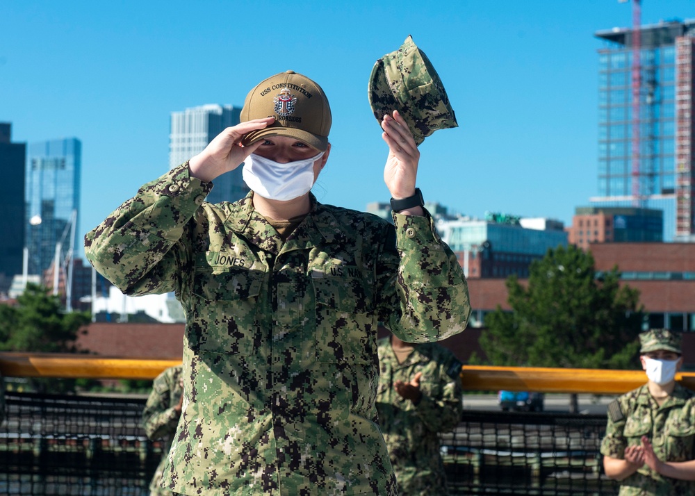 LSSN Jones is Awarded Command Ball Cap