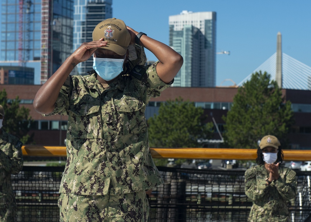 SN Kelly is Awarded Command Ball Cap