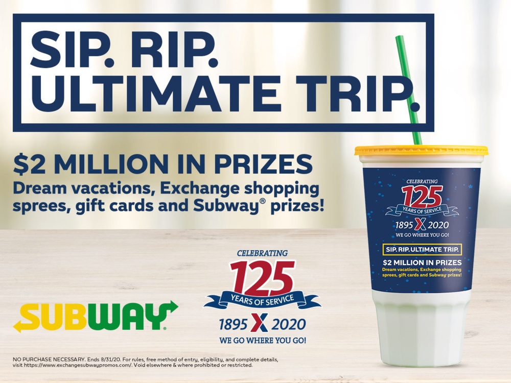 Subway Celebrates Army &amp; Air Force Exchange Service’s 125 Years with $2 Million in Prizes