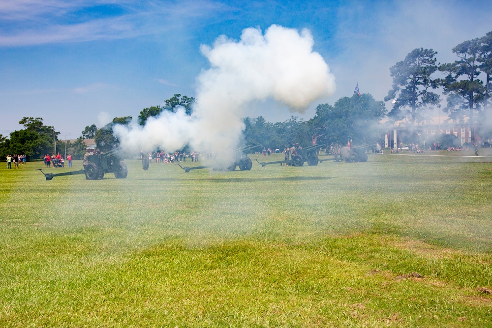 10th Marine Regiment honors Independence Day with 21-Gun Salute