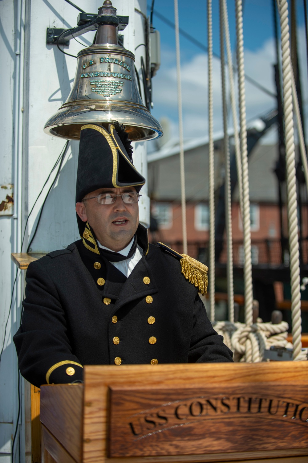 Lieutenant Commander Andrew Broyles reads Declaration of Independence for the Facebook Live