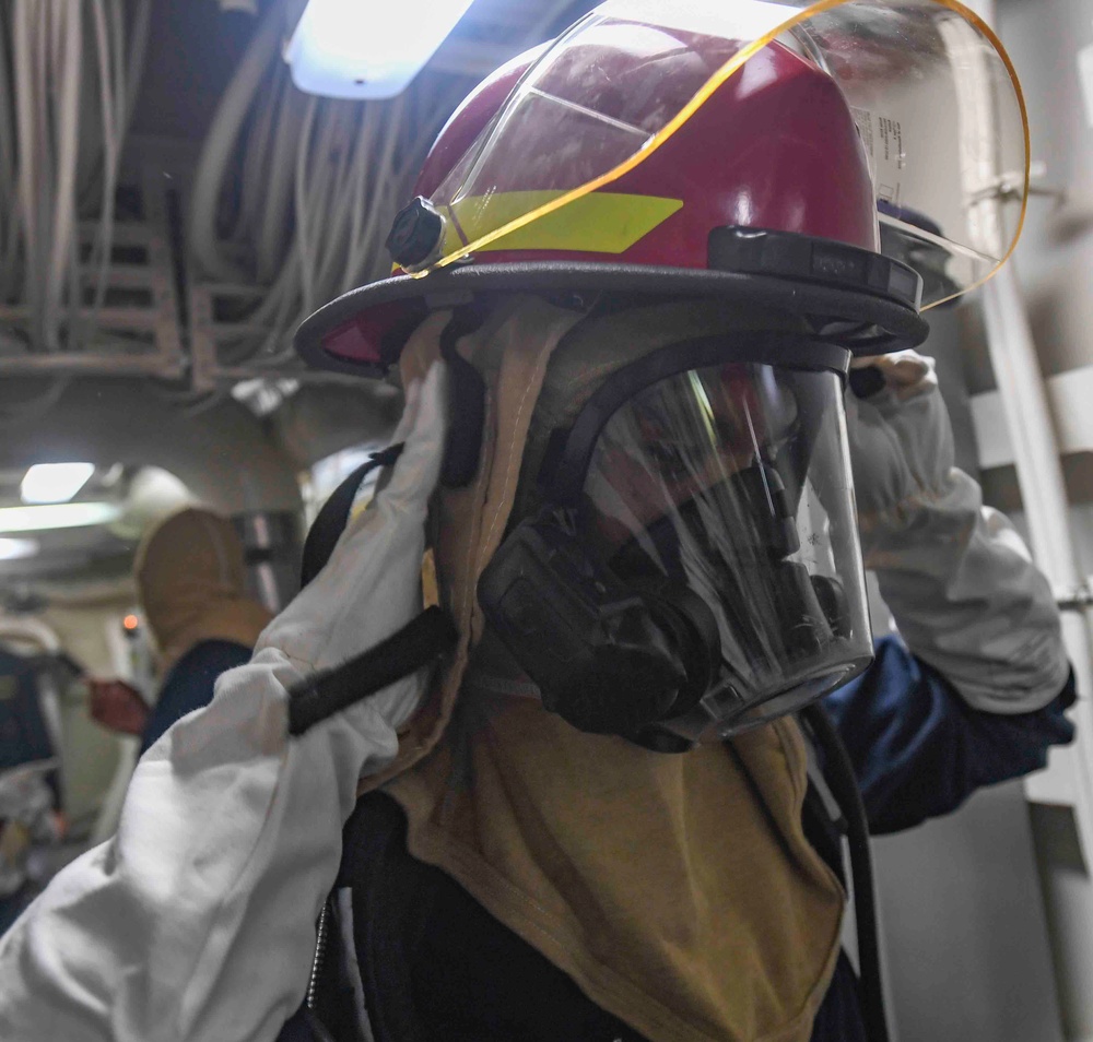 USS Ralph Johnson Conducts CBR Drill