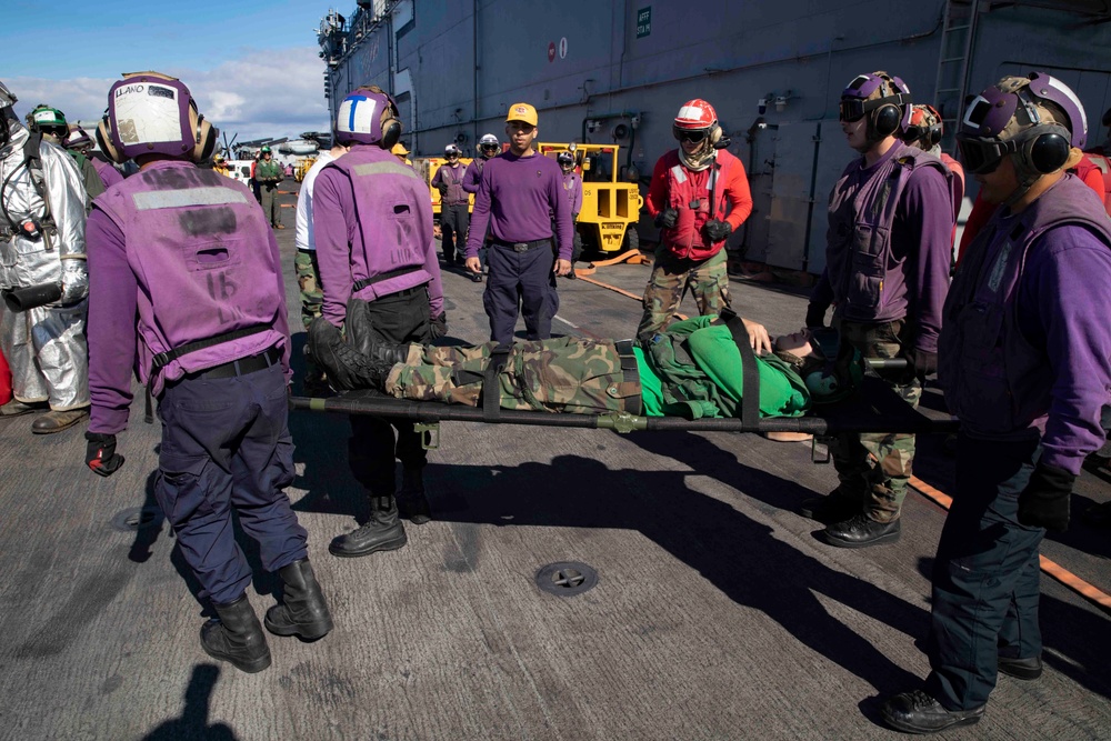USS Bataan (LHD 5) Air Department Fire Drills