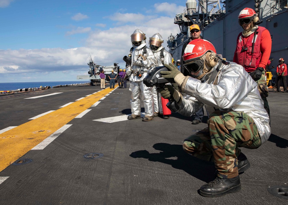 USS Bataan (LHD 5) Air Department Fire Drills
