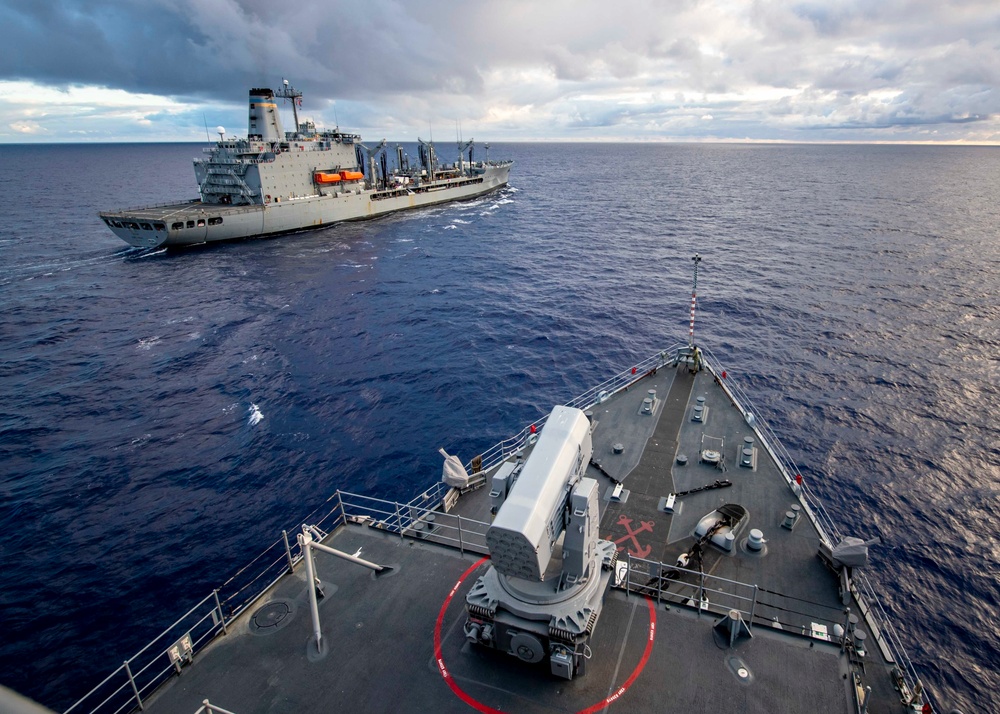 USS Comstock (LSD) Conducts Replenishment-At-Sea