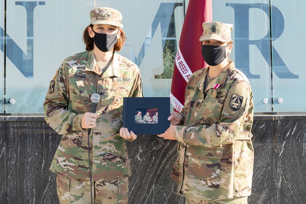 Command Sergeant Major Natasha Santiago, Relinquishment of Command Ceremony, Walter Reed Army Institute of Research (WRAIR) (U.S. Army photo by Shawn Fury / Released)