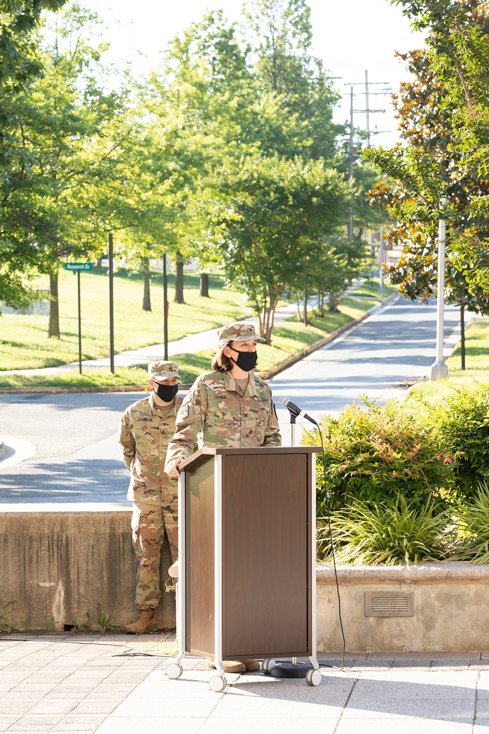 Command Sergeant Major Natasha Santiago, Relinquishment of Command Ceremony, Walter Reed Army Institute of Research (WRAIR) (U.S. Army photo by Shawn Fury / Released)