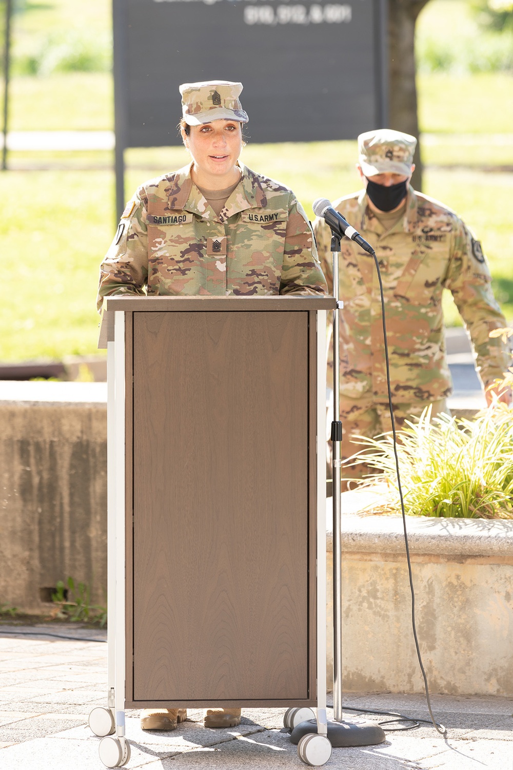 Command Sergeant Major Natasha Santiago, Relinquishment of Command Ceremony, Walter Reed Army Institute of Research (WRAIR) (U.S. Army photo by Shawn Fury / Released)