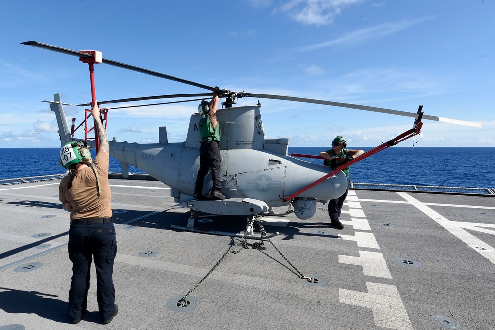 HSC-23 conducts Pre-Flight Checks on MQ-8B Unmanned Helicopter