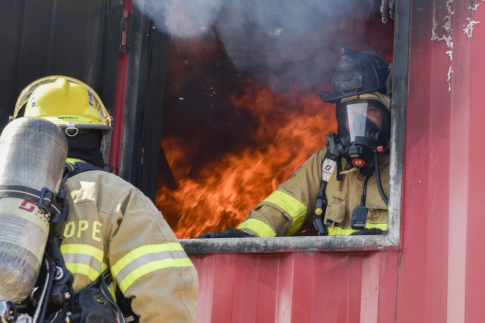 NSA Naples Fire Department Conducts Live Fire Training Exercise