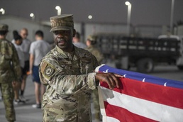 380th Air Expeditionary Wing honor guard volunteers begin training.