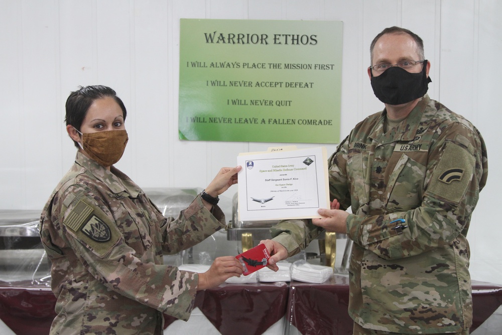 Task Force Spartan Soldiers Receive Space Badge