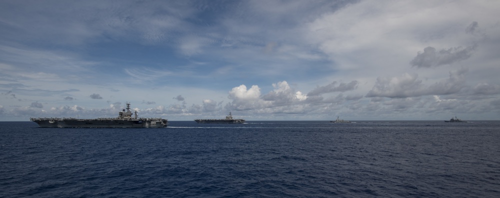 USS Nimitz and USS Ronald Reagan CSGs Conduct Dual Carrier Operations