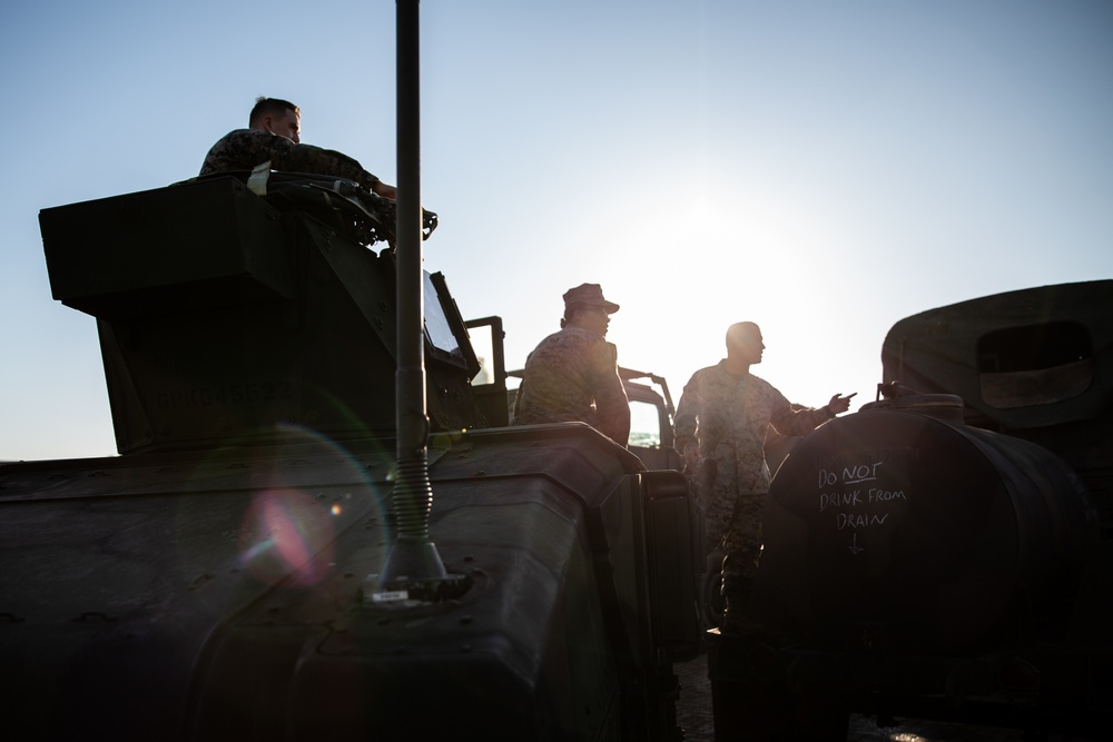 U.S. Marines conduct field convoy training