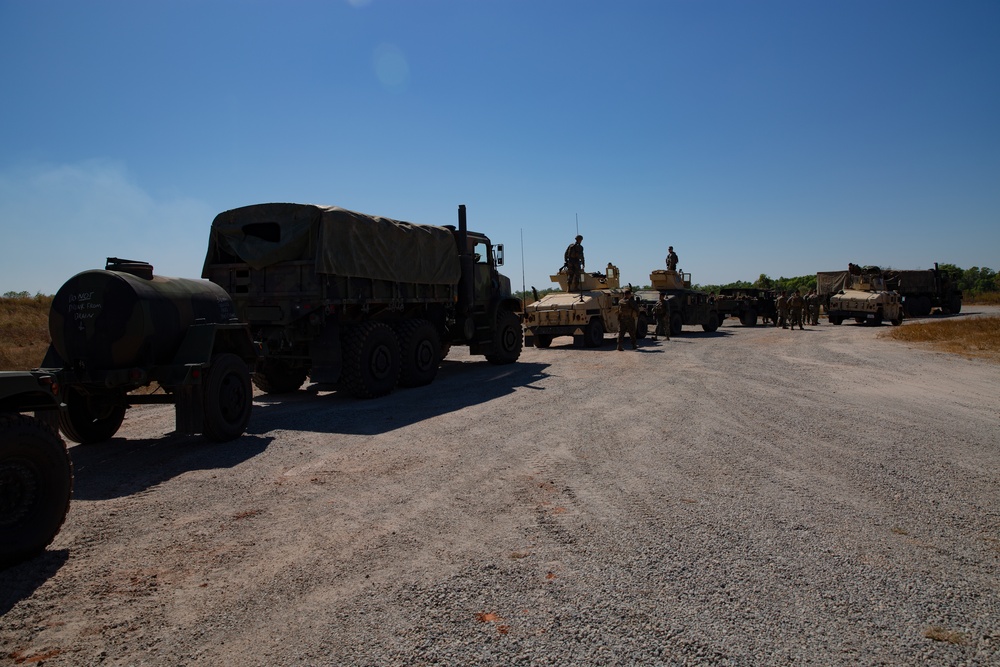 U.S. Marines conduct field convoy training