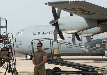 Combat Camera documents strategic airlift