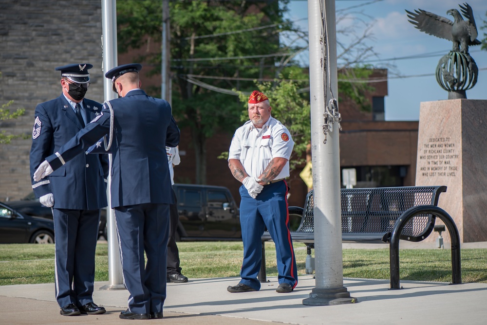 Richland County Joint Veterans Counsel and 179th Honor Guard raise Honored Flag