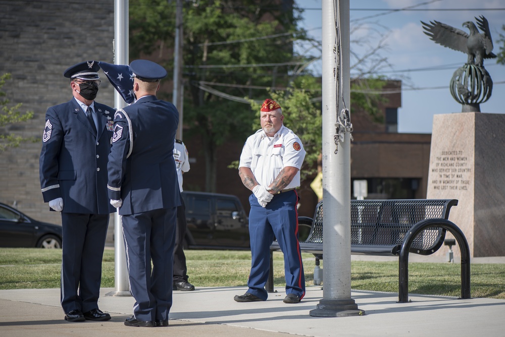 Richland County Joint Veterans Counsel and 179th Honor Guard raise Honored Flag