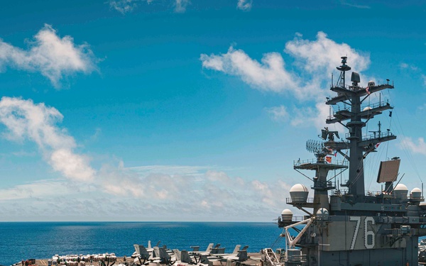 USNS Tippecanoe (T-AO 199) and USNS Alan Shepard (T-AKE 3) Conduct Underway Replenishment with USS Ronald Reagan (CVN 76)
