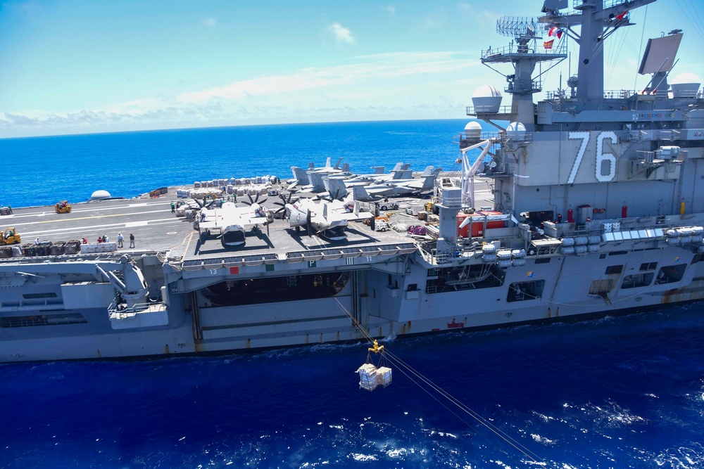 USNS Tippecanoe (T-AO 199) and USNS Alan Shepard (T-AKE 3) Conduct Underway Replenishment with USS Ronald Reagan (CVN 76)