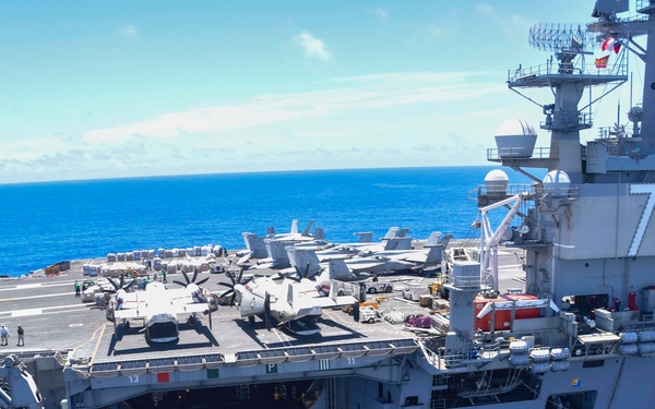 USNS Tippecanoe (T-AO 199) and USNS Alan Shepard (T-AKE 3) Conduct Underway Replenishment with USS Ronald Reagan (CVN 76)