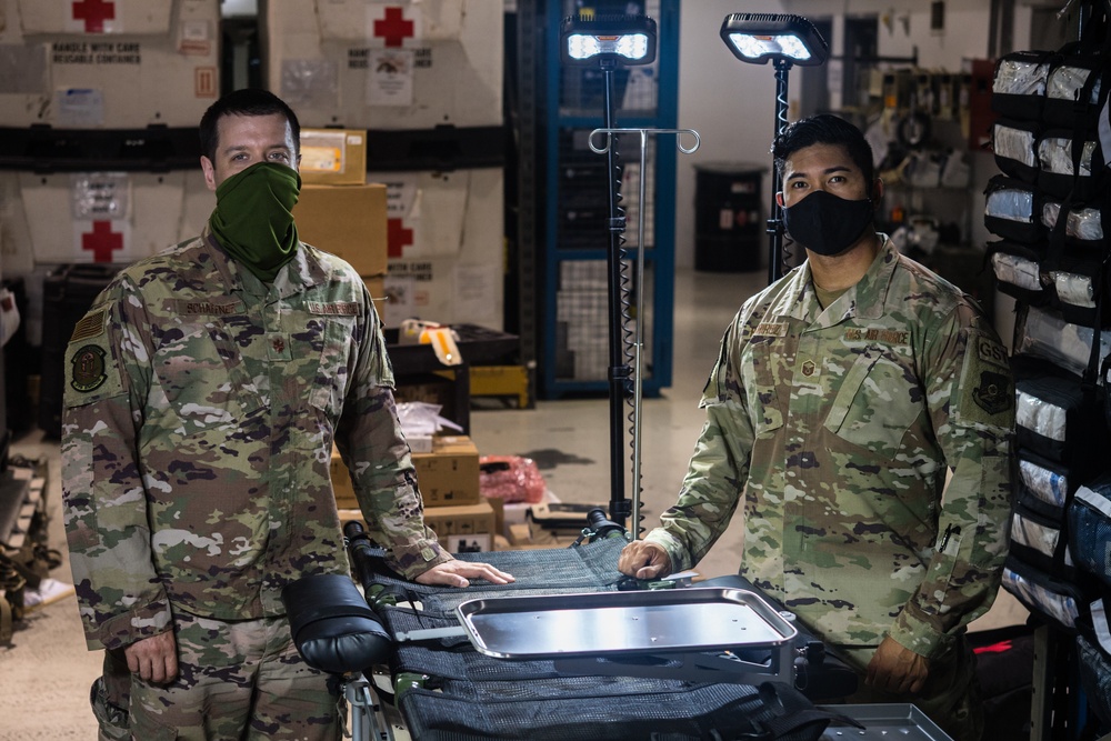 Air Force Reserve ground surgical team inventories gear