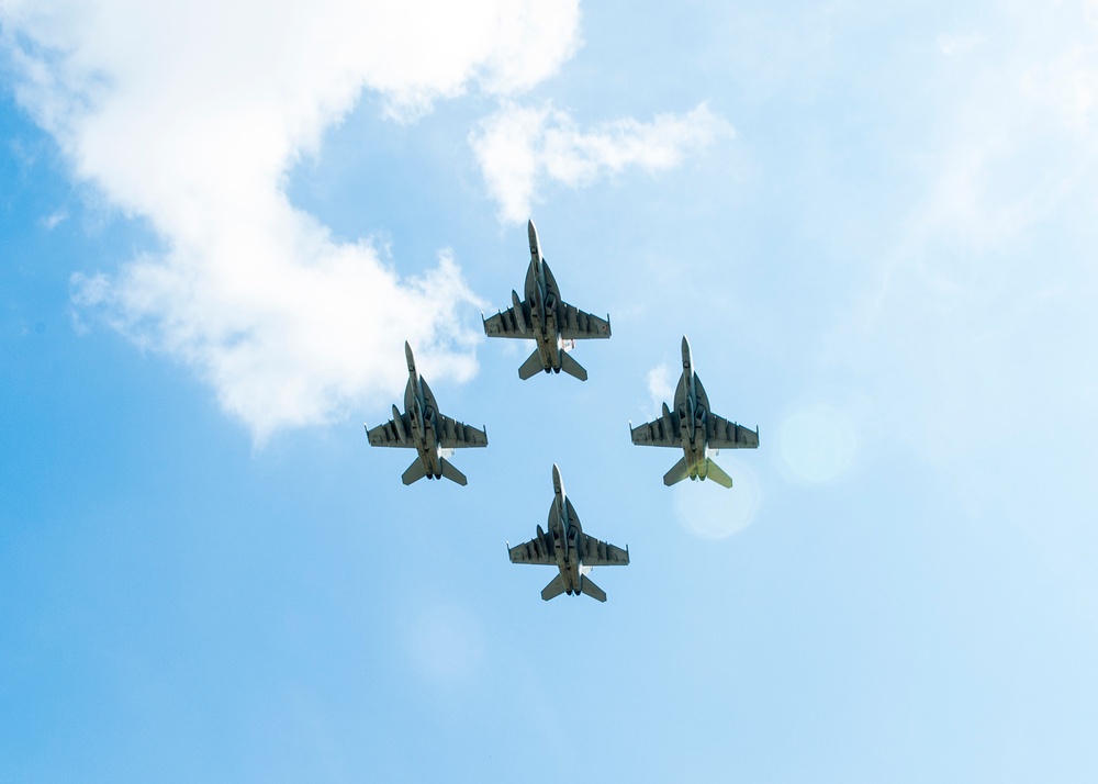 Golden Warriors of Strike Fighter Squadron (VFA) 87 returned to their home base at Naval Air Station (NAS) Oceana