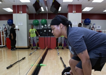 Guard members prepare for the Army Combat Fitness Test