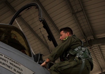 Members of the 175th Aircraft Maintenance Squadron prepare and launch aircraft