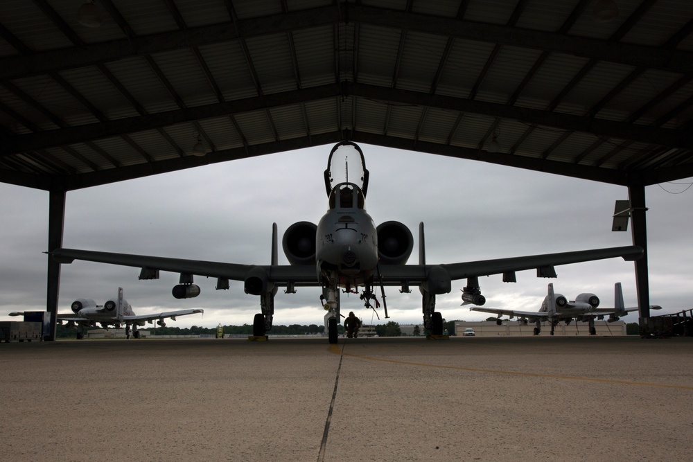 Members of the 175th Aircraft Maintenance Squadron prepare and launch aircraft