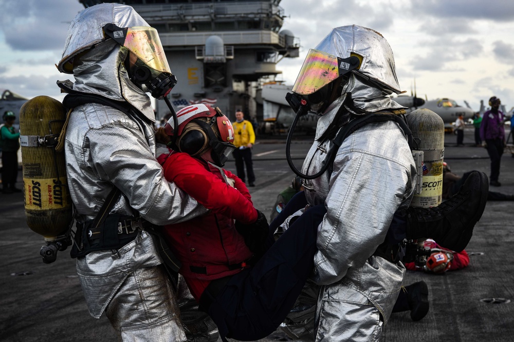USS Ronald Reagan (CVN 76) Sailors Participate In A Mass Casualty Drill