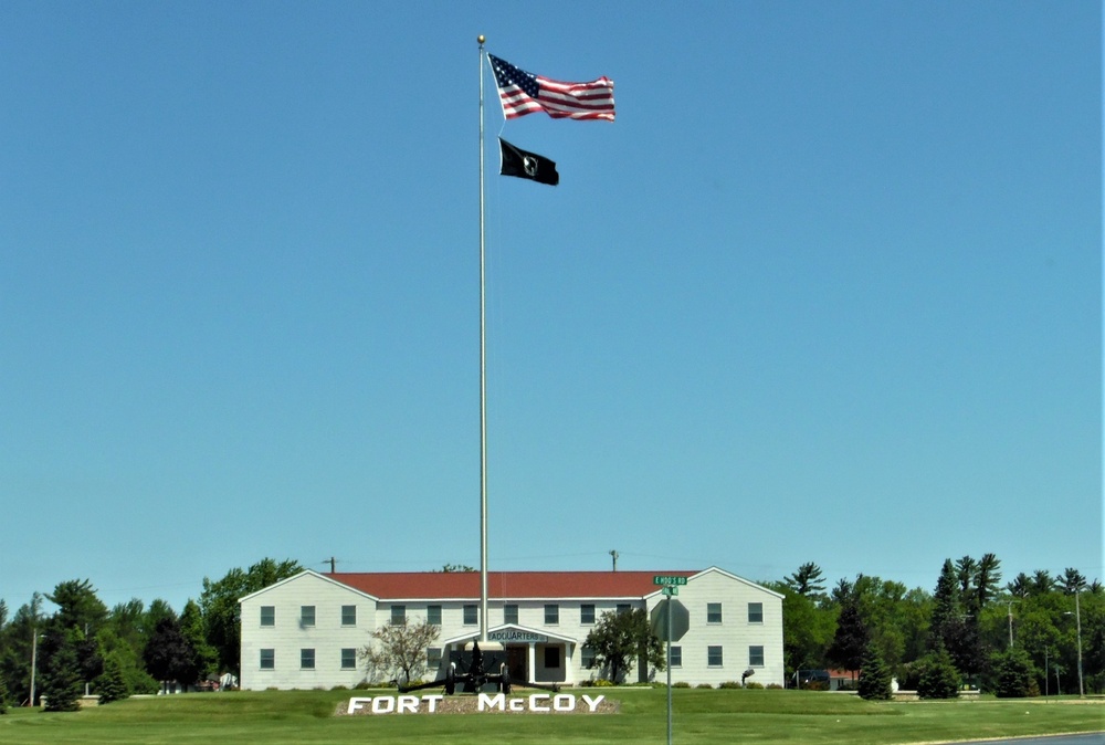 American Flag and Fort McCoy