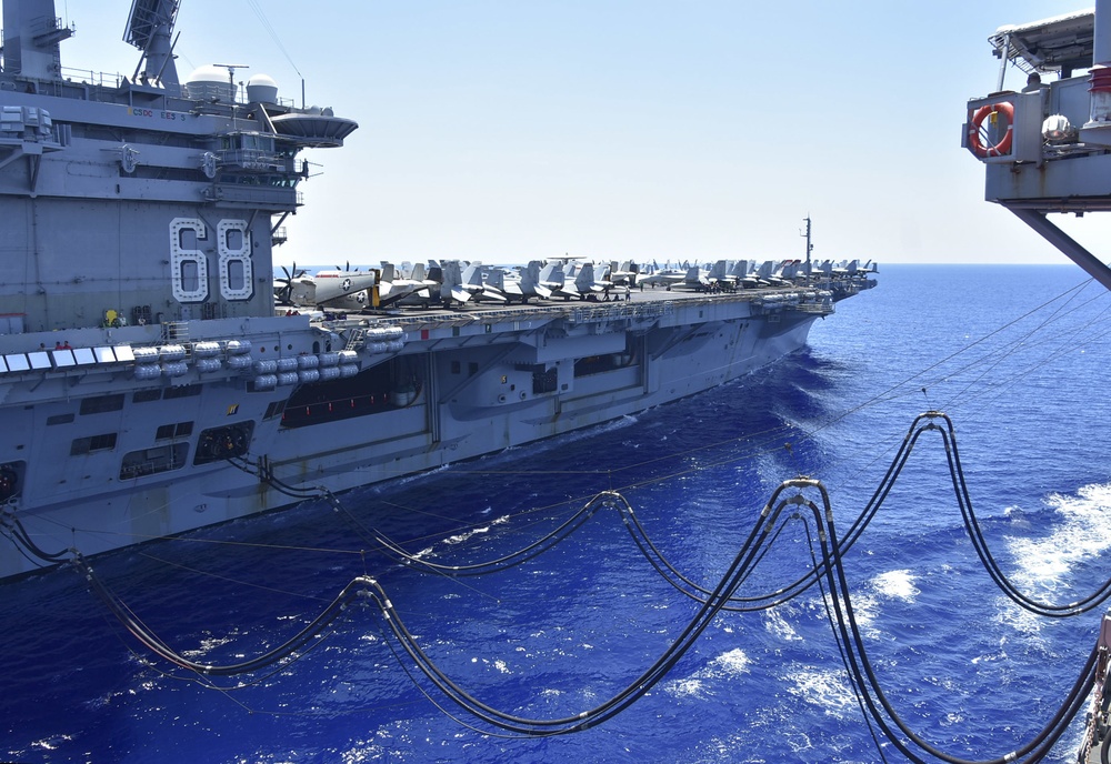 USNS Tippecanoe (T-AO 199) Conducts Underway Replenishment with USS Nimitz (CVN 68)