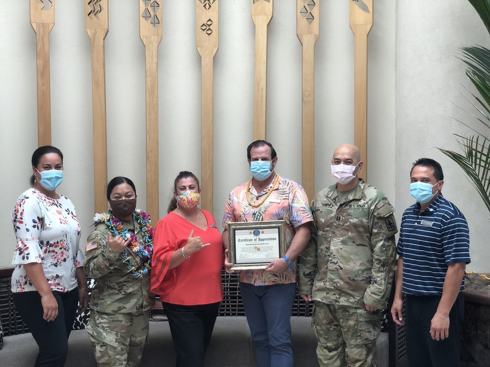 TF Hawaii Presents HING JTF Certificate of Appreciation