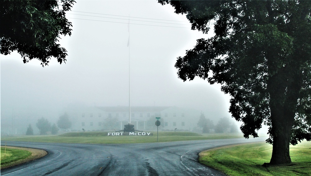 Fog, American Flag, and Fort McCoy