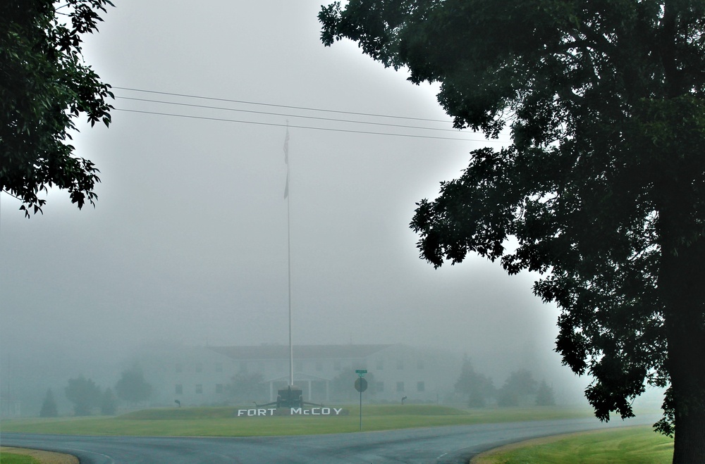 Fog, American Flag, and Fort McCoy