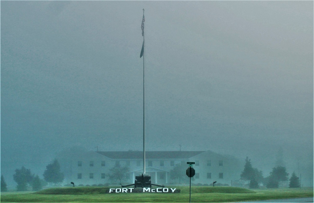 Fog, American Flag, and Fort McCoy