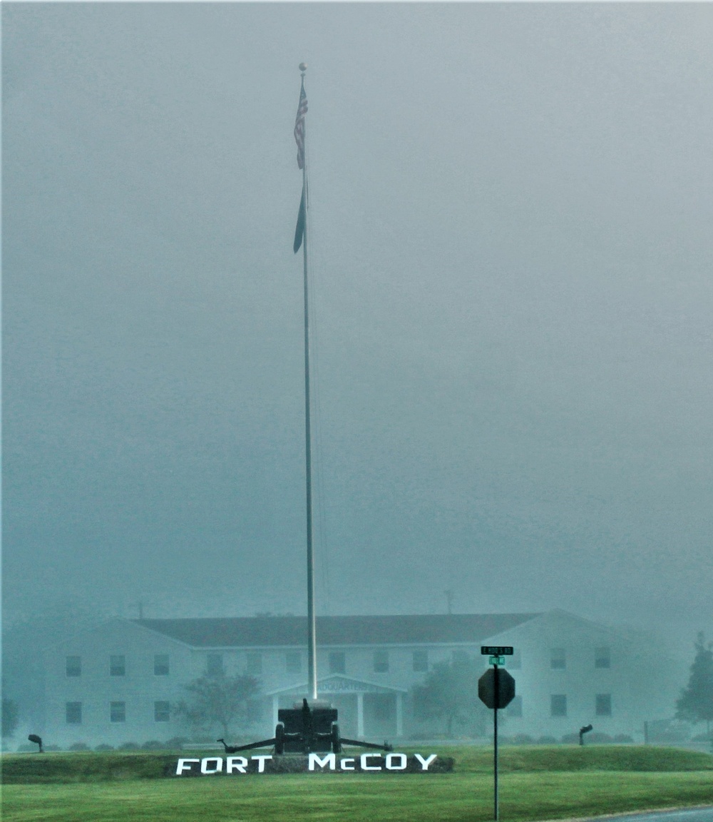 Fog, American Flag, and Fort McCoy