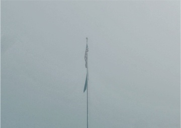 Fog, American Flag, and Fort McCoy