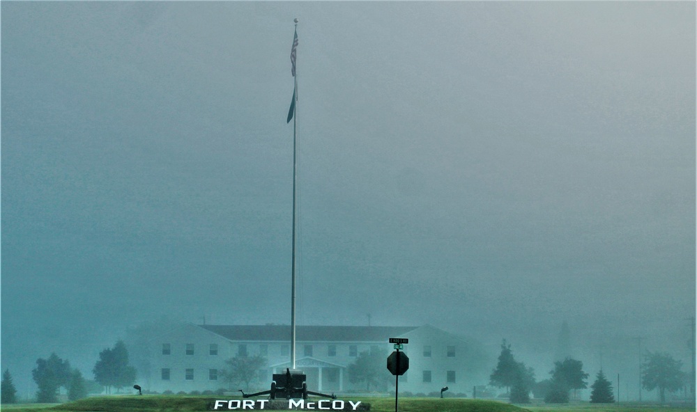 Fog, American Flag, and Fort McCoy