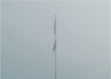 Fog, American Flag, and Fort McCoy