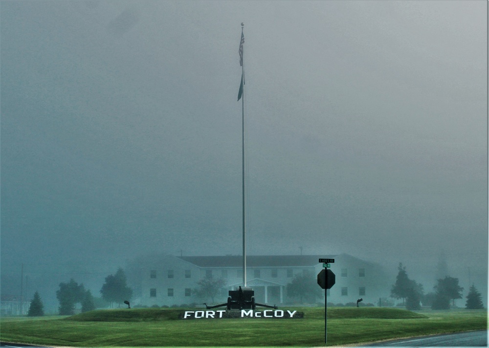 Fog, American Flag, and Fort McCoy